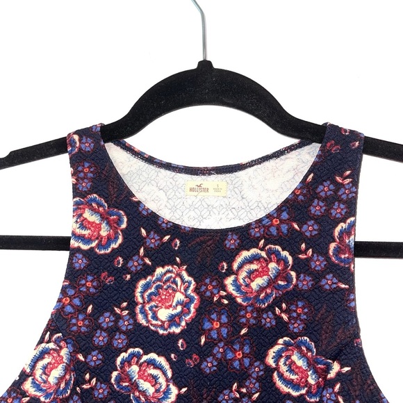 Hollister Purple Floral Print Quilted Cropped Tank Top Small Women’s - Picture 2 of 11